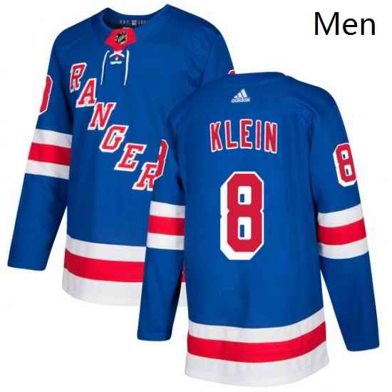 Mens Adidas New York Rangers 8 Kevin Klein Authentic Royal Blue Home NHL Jersey